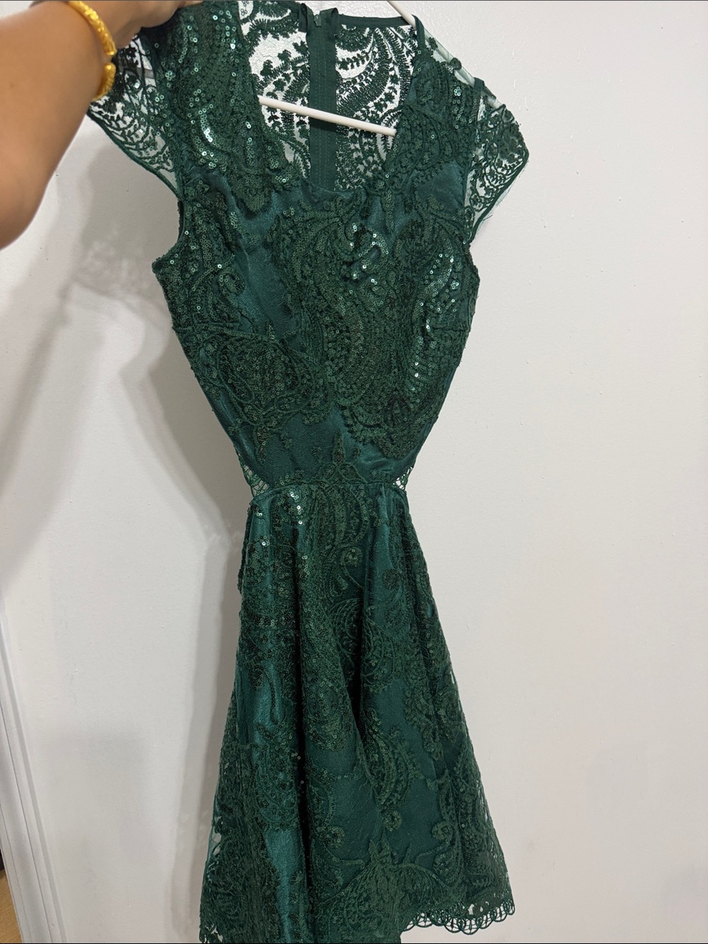 My Michelle Emerald Green Lace Midi Dress